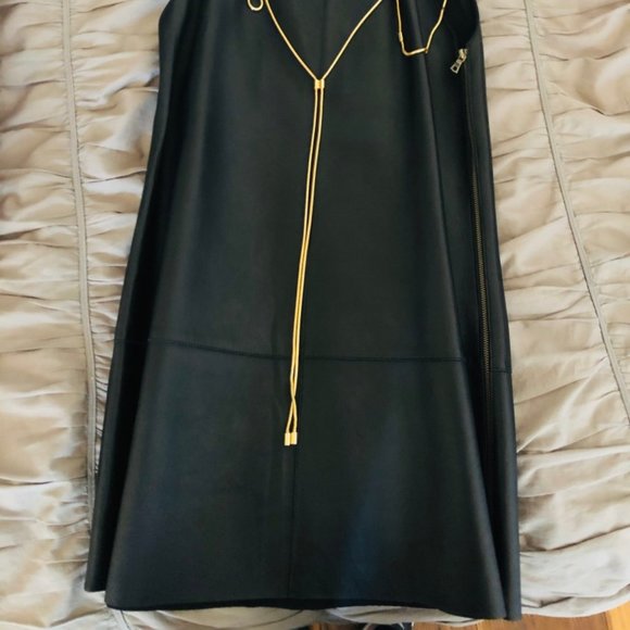 Alexis Black Leather Runway Cocktail Dress - Picture 7 of 8